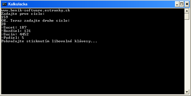 Kalkulačka, v1.0